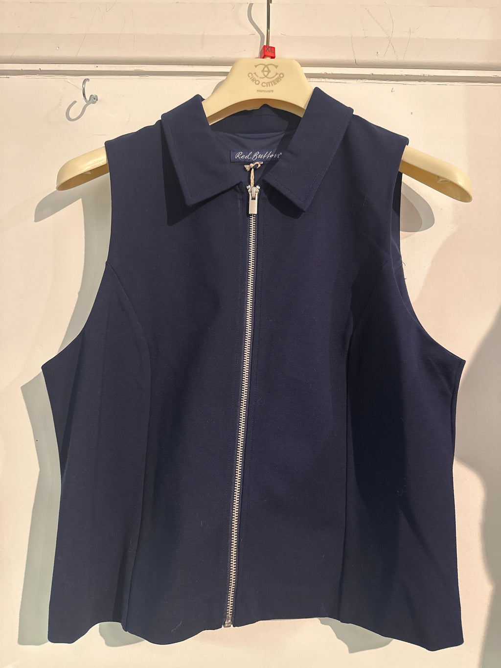 Red Button Zip waistcoat