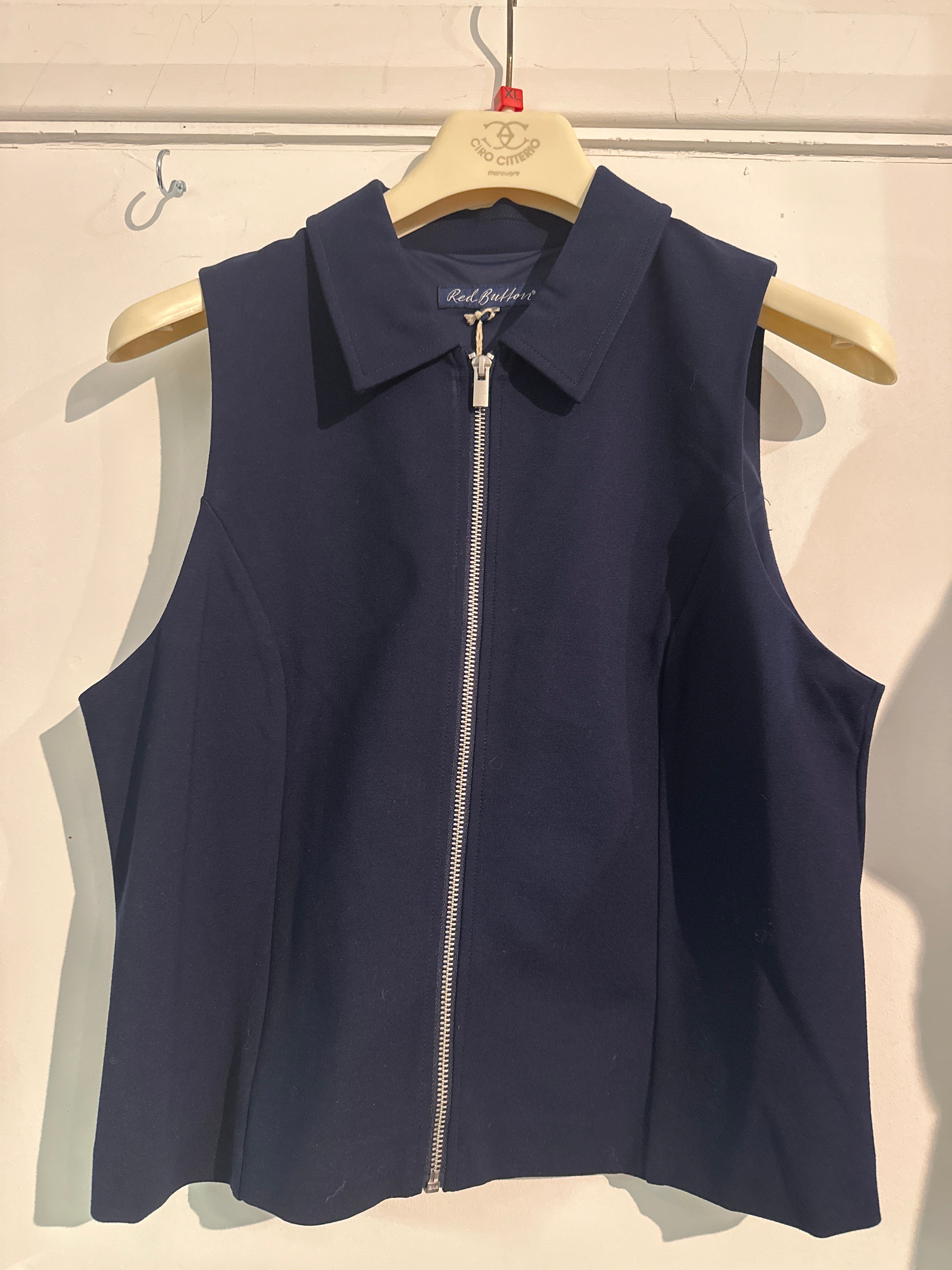 Red Button Zip waistcoat